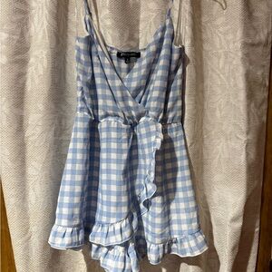 Blue Gingham Jumpsuit